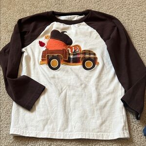 Kids Brown and White Long Sleeve Shirt